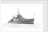 Photograph of HMS 'Sheffield' (1936) at anchor in the Solent in 1937 by unknown