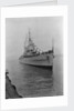 HMS 'Sirius' light cruiser (1940) under way, approaching jetty in Portsmouth Harbour by Unknown