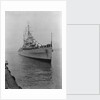 HMS 'Sirius' light cruiser (1940) under way, approaching jetty in Portsmouth Harbour by Unknown