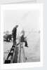 Officer fishing off light cruiser HMS 'Aurora' (1913) by unknown