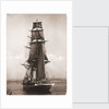 A port view of 'Nautilus' bearing up to her anchorage in Plymouth Sound 1895-1905 by unknown