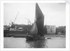 A spritsail barge under way off the Free Trade Wharves by Unknown