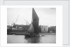 A spritsail barge under way off the Free Trade Wharves by Unknown
