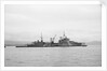 HMS 'Bermuda' (1941) at anchor in the Clyde, preparing for refit by unknown