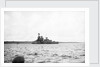 Photograph of HMS 'Iron Duke' (1912) in October 1940 ashore at Longhope, Scapa Flow. In use as base and accommodation ship by unknown
