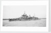Heavy cruiser HMS 'London' (1927) under way in Scapa Flow, bound out by unknown