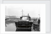 HMS 'Scimitar' (1969), fast training boat, alongside in the fitting out basin at Vosper's Portchester shipyard by unknown
