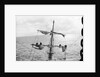 Aloft on the Mizzen furling the blown-out sails by Alan Villiers