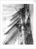 On board the 'Parma': looking aloft on the Mizzen, the interlacing stays supporting the mast by Alan Villiers