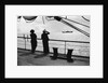Elisabeth Jacobsen (right) and Ruby de Cloux at the poop rail looking towards the steamship 'Santarosa' (1905) by Alan Villiers