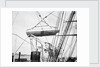The life raft from 'Elingamite' (1887) being hoisted outboard of HMS 'Penguin' (1876) by Willoughby Pudsey Dawson