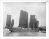 A five-masted Shantung Trader at Shanghai by Kenneth Hurlstone Jones