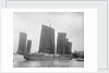A five-masted Shantung Trader at Shanghai by Kenneth Hurlstone Jones