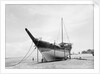 'Triumph of Righteousness' propped for redressing of the hull by Alan Villiers