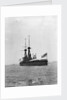 Battleship HMS 'Bellerophon' (1907) at anchor at Spithead, with awning rigged aft by unknown