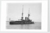 HMS 'Implacable' (1899) at anchor at Spithead, with awning rigged aft by unknown
