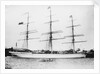 Photograph of 'Astracana' (1874) at quayside, Port Adelaide. Additional painted flags added by unknown