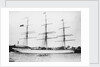 Photograph of 'Astracana' (1874) at quayside, Port Adelaide. Additional painted flags added by unknown