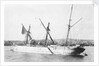 'Sussex' (Br, 1866), moored at Falmouth, dismasted, fore and main topmasts lost by unknown