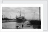'Radnorshire' (Br, 1919) cargo liner, Royal Mail Steam Packet Co., in King George V Dock lock, London by unknown