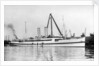 The cross channel turbine steamer 'Munich' (Br 1908) as a hospital ship at quayside, under sheerlegs by Anonymous