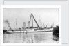 The cross channel turbine steamer 'Munich' (Br 1908) as a hospital ship at quayside, under sheerlegs by Anonymous
