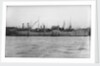 A starboard broadside view of the tanker 'British Prestige' (1931) lying in port, alongside other vessels by unknown