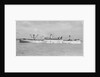 The 'Manchester Progress' (Br, 1938) under tow in port, topmasts struck by unknown