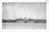 'Monarch of Bermuda' (1931) alongside in the River Mersey in 1942-1943, probably refitting as a mercantile LSI(L) by unknown