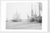 Barges taking sand and gravel at low tide on "The Crow", North of Appledore, North Devon by W. C. Fox