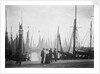 Trawlers berthed in the outer harbour with the morning mist rising at Lowestoft, Suffolk by Smiths Suitall Ltd.