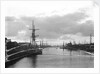 A view of the inner harbour at sunset from the harbour entrance west of the road bridge at Lowestoft, Suffolk by Smiths Suitall Ltd.