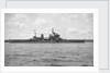 HMS 'King George V' (Br, 1939), anchored at Falmouth with awning rigged aft by Unknown
