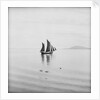 A Tongkung type junk under sail off Singapore by David Watkin Waters