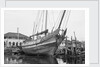 A peaked stern Twaqo type junk berthed at Singapore by David Watkin Waters