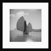 A starboard bow view of a fishing junk drifting in Tolo Harbour, Hong Kong by David Watkin Waters