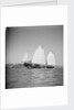 A starboard side view of a Hong Kong fisher d.w. type junk under sail at Hong Kong by David Watkin Waters