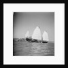 A starboard side view of a Hong Kong fisher d.w. type junk under sail at Hong Kong by David Watkin Waters