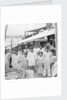 The captain and crew on board the Indian kotia type dhow Karimi (fl.1938) anchored at Colombo, Ceylon by David Watkin Waters