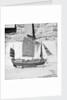 A starboard broadside view of as model of the Antung trader type junk 1938 on a display stand at Liu Kung Tao near Weihaiwei by David Watkin Waters