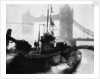 Glass plate negative depicting the U155 at Tower Bridge by Unknown