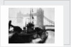 Glass plate negative depicting the U155 at Tower Bridge by Unknown