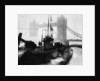 Glass plate negative depicting the U155 at Tower Bridge by Unknown