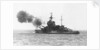 A port quarter view of 'Warspite' (1913), bombarding the French coast by unknown
