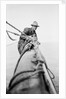 Seaman and photographer Alan Villiers on a yard with camera by unknown