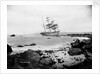 Starboard stern view of the sailing barque Glenbervie (1866) ashore when she ran aground by Gibson & Sons of Scilly