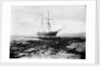 A starboard bow view of the brigantine Henry Harvey (1857) aground by Gibson & Sons of Scilly