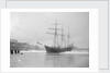 The schooner Mary Barrow (1891) on the beach by Gibson & Sons of Scilly