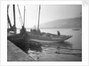 'Malgre Tout' (Fr, 1920s) moored at quayside, Newlyn, bows obscured by unknown