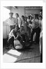 A group of off-duty crew from 'Carinthia' (1925) pose with a captured shark on deck by Marine Photo Service
